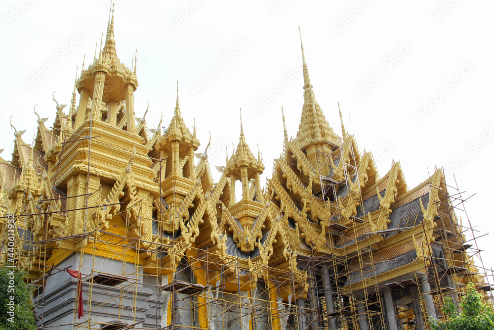 Thai temple is under construction.