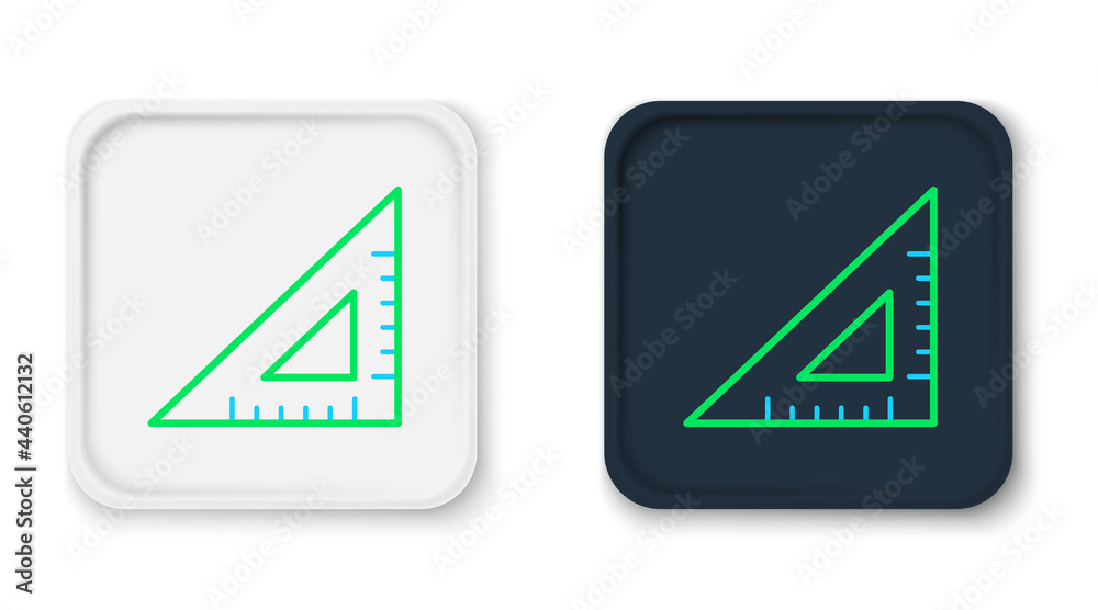 Line Triangular ruler icon isolated on white background. Straightedge symbol. Geometric symbol. Colorful outline concept. Vector Line Triangular ruler icon isolated on white background. Straightedge symbol. Geometric symbol. Colorful outline concept. Vector