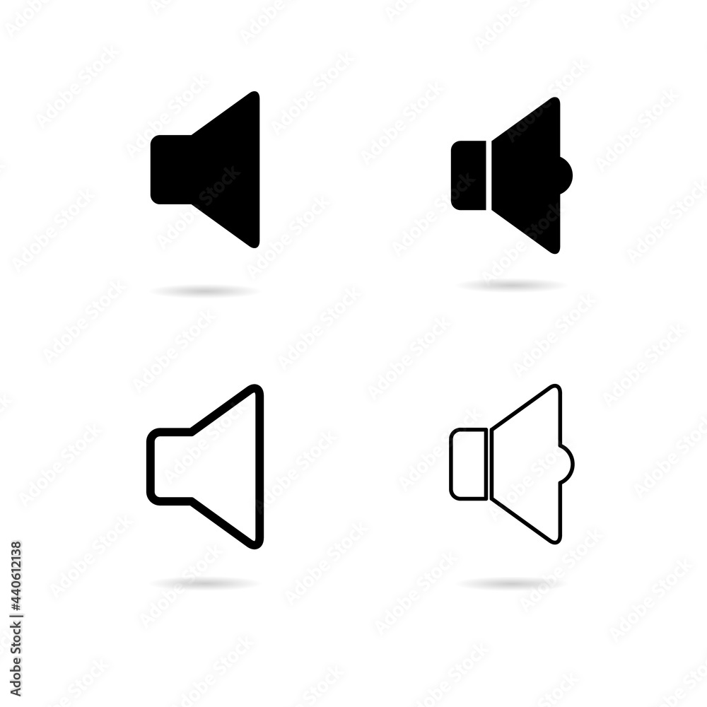 Set of music sound icon, audio volume symbol. Vector illustration graphic for app, web and media