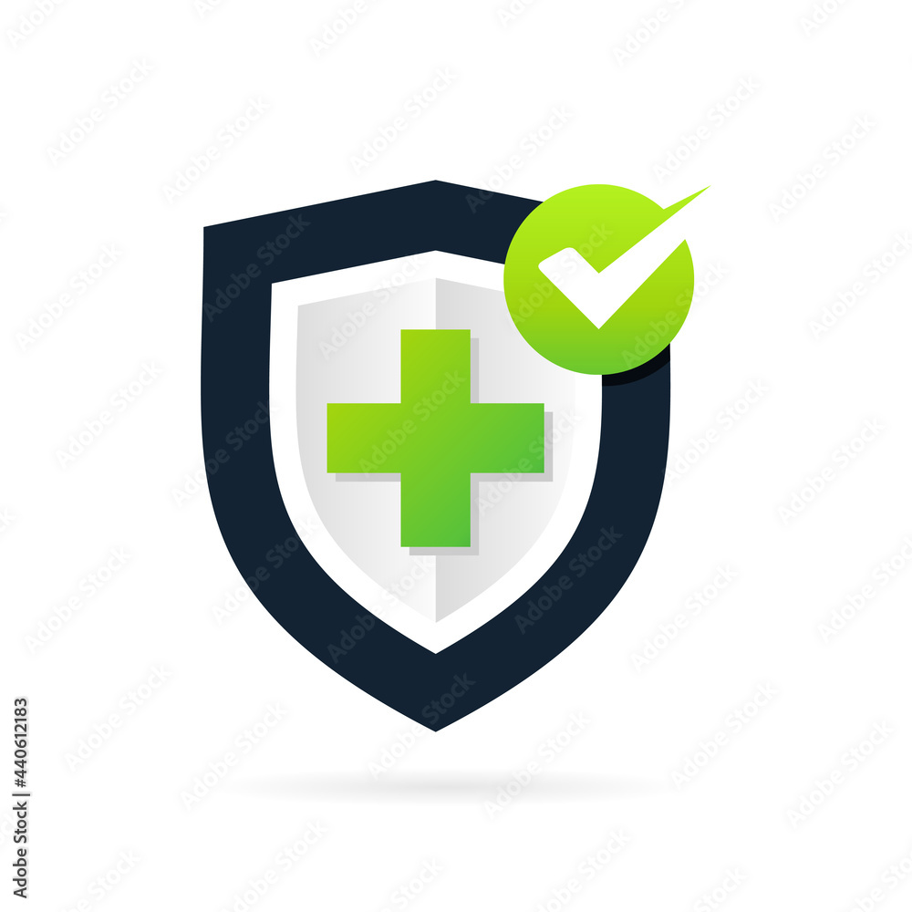 check medical shield icon isolated check medical shield icon isolated