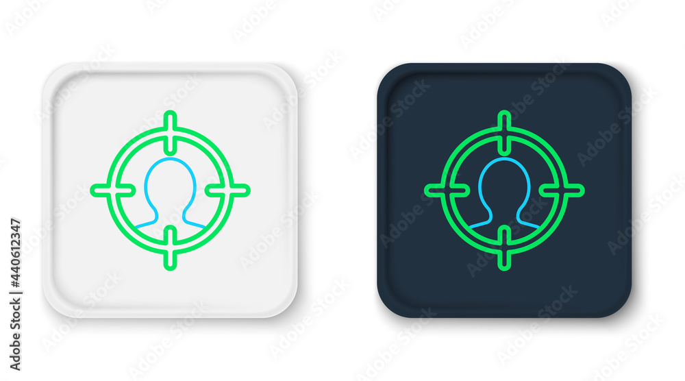 Line Head hunting concept icon isolated on white background. Business target or Employment sign. Human resource and recruitment. Colorful outline concept. Vector Line Head hunting concept icon isolated on white background. Business target or Employment sign. Human resource and recruitment. Colorful outline concept. Vector