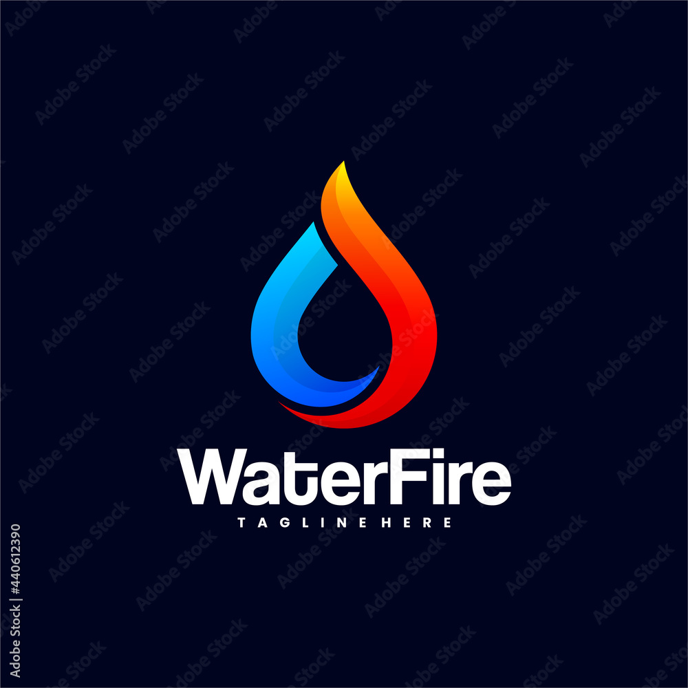 water and fire vector logo design Stock Vector Adobe Stock