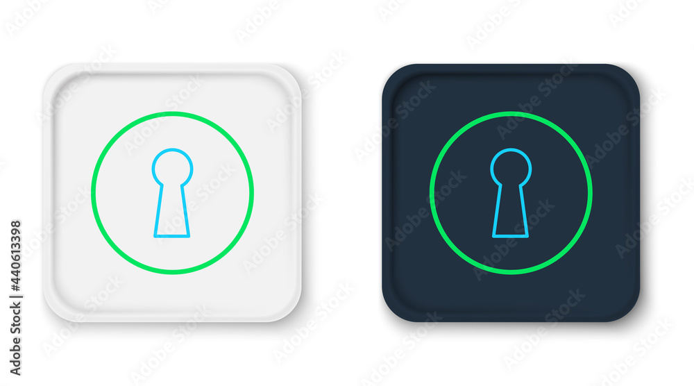 Line Keyhole icon isolated on white background. Key of success solution. Keyhole express the concept of riddle, secret, security. Colorful outline concept. Vector Line Keyhole icon isolated on white background. Key of success solution. Keyhole express the concept of riddle, secret, security. Colorful outline concept. Vector