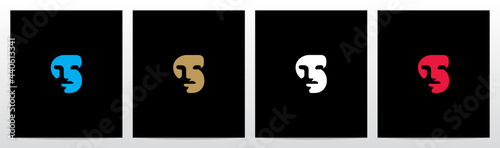 Human Face On Letter Logo Design S