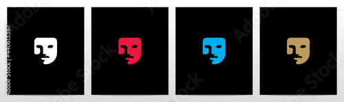 Human Face On Letter Logo Design U
