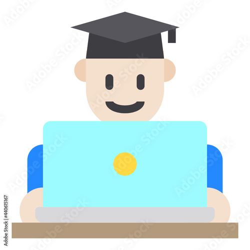 graduate flat icon