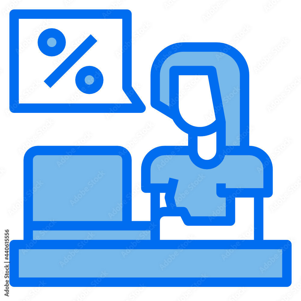 discount blue line icon