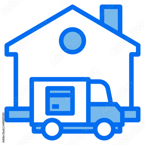 home blue line icon