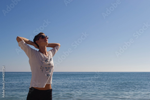 Woman flowing with summer vibes.