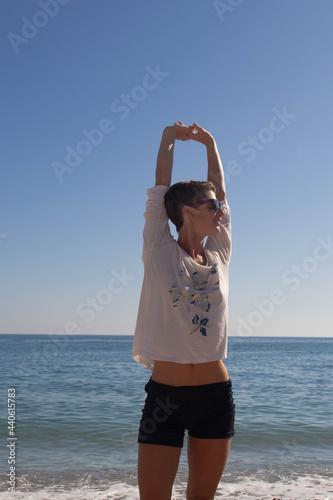 Woman flowing with summer vibes.