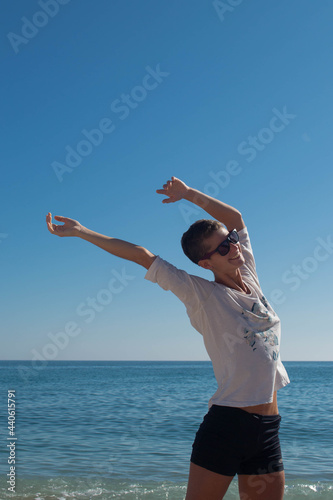 Woman flowing with summer vibes.