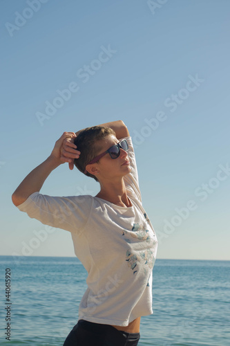 Woman flowing with summer vibes.