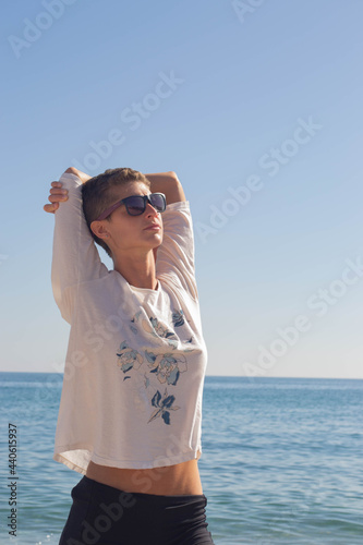 Woman flowing with summer vibes.