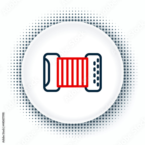 Line Musical instrument accordion icon isolated on white background. Classical bayan, harmonic. Colorful outline concept. Vector