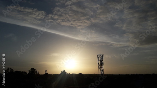 time lapse of sunset in the city