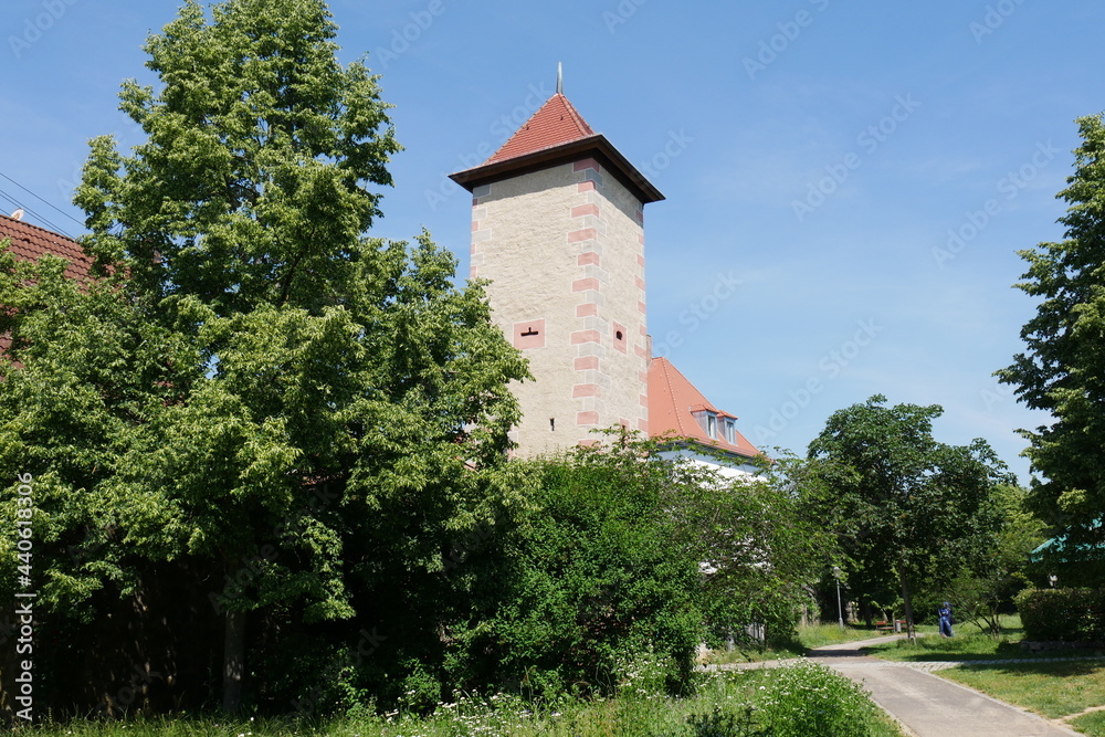 Fototapeta premium Turm Stadtmauer Karlstadt