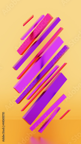 Abstract shape floating in a zero gravity space. 3D illustration. photo