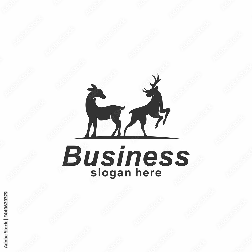 Fototapeta premium Deer horn vintage logo