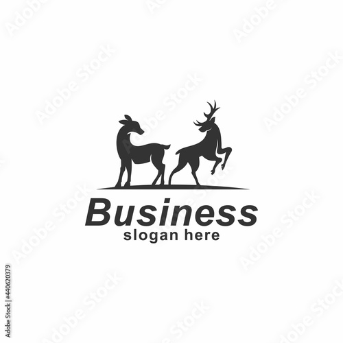 Deer horn vintage logo