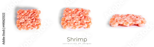 Shrimp isolated on a white background. Fresh shrimp. Boiled shrimp. Prawns.