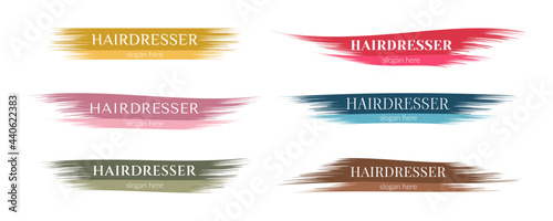 Colorful hairdresser logo set