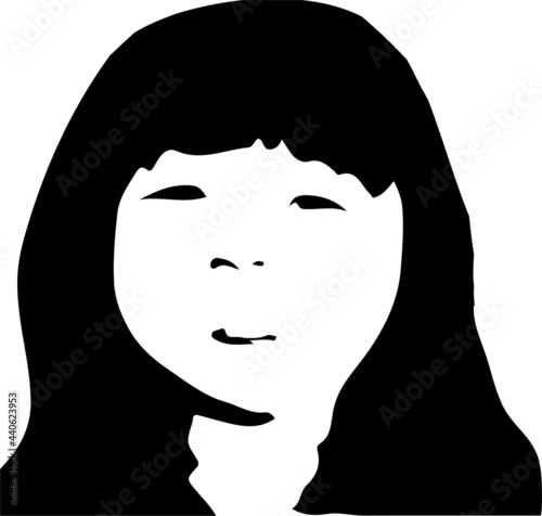 girl face vector illustration isolated on background