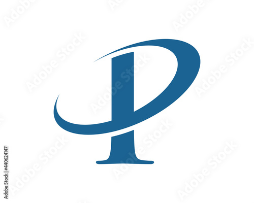 p letter crescent logo template 1