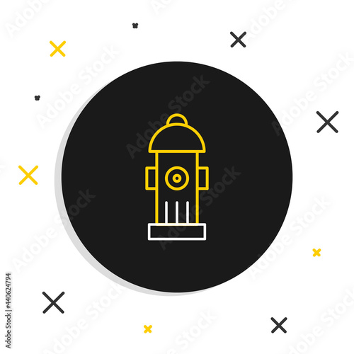Line Fire hydrant icon isolated on white background. Colorful outline concept. Vector