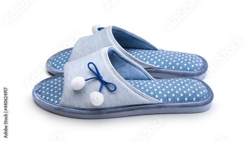 Female house slippers isolated.