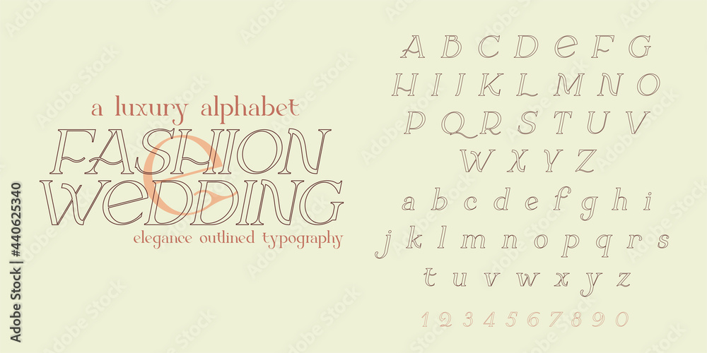 Modern sans serif elegance font. Classic minimal high contrast wedding font. Uppercase only. Vector illustration.