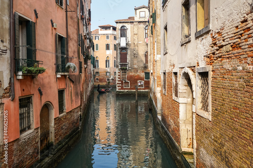 Old traditional Venetian buildings on the rio della Fava canal in Venice, Italy
