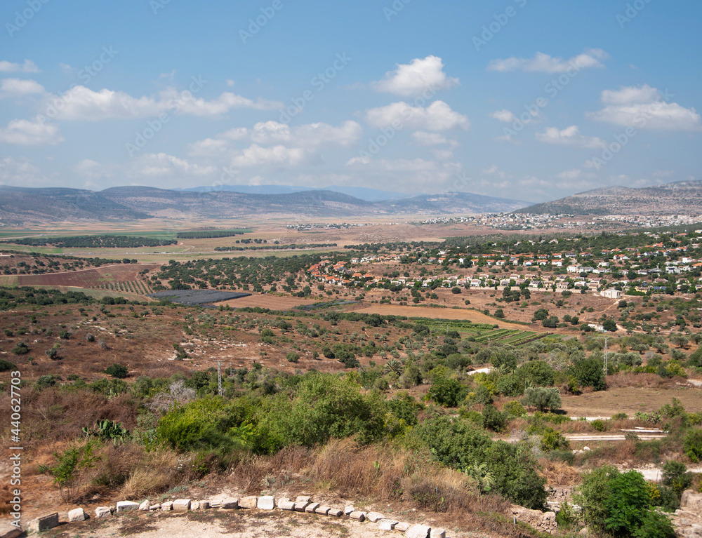 Scenic view from Zippori National Park. Galilee, Israel