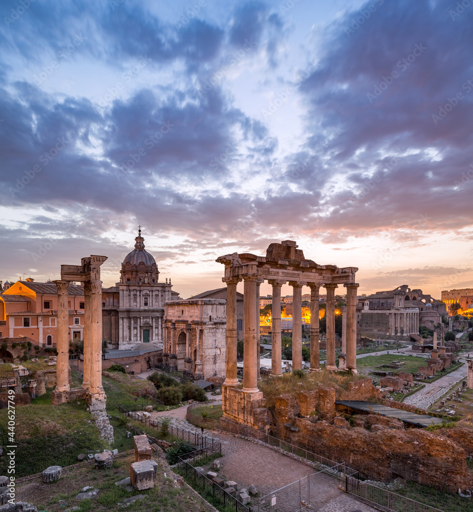 Roman Forum at sunrise, Rome, Italy Roman Forum at sunrise, Rome, Italy