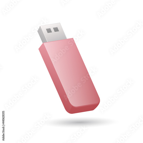 Flash memory. Colored vector illustration. Electronic data storage device. Isolated on white background.