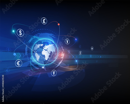 Global Currency Exchange Remittance Network Concept