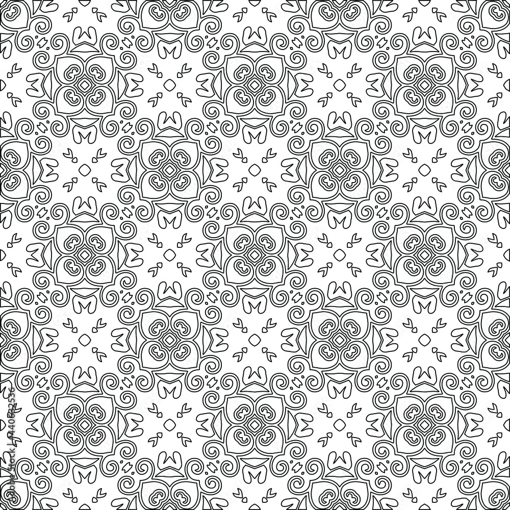 Fototapeta premium Vector geometric pattern. Repeating elements stylish background abstract ornament for wallpapers and backgrounds. pattern with Black and white color.