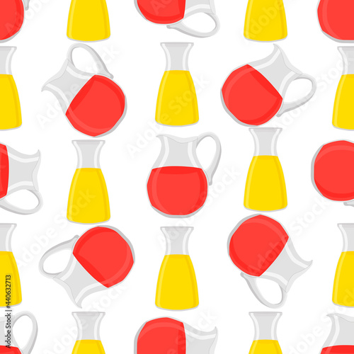 Illustration on theme big colored lemonade in glass jug