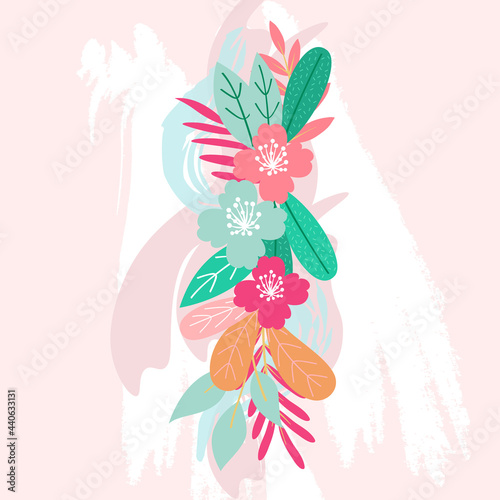 Leinwand Poster flower corsage isolated vector for background