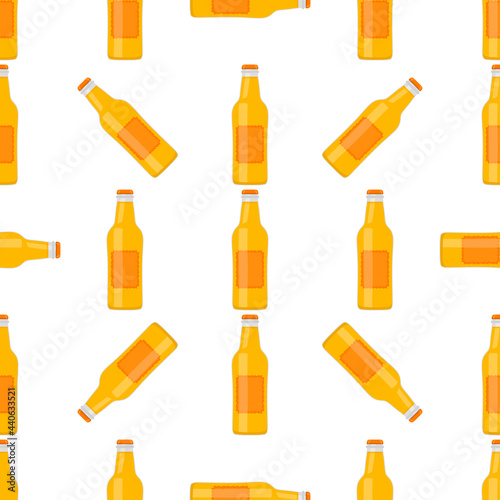 Illustration on theme seamless beer glass bottles with lid for brewery