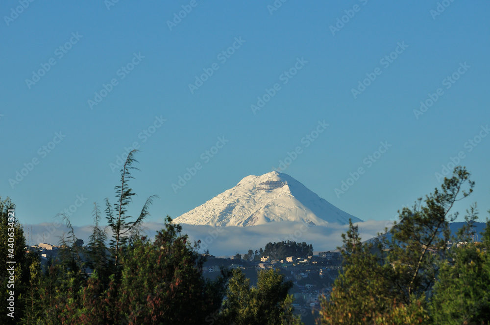 Cotopaxi volcano seen from the city of Quito