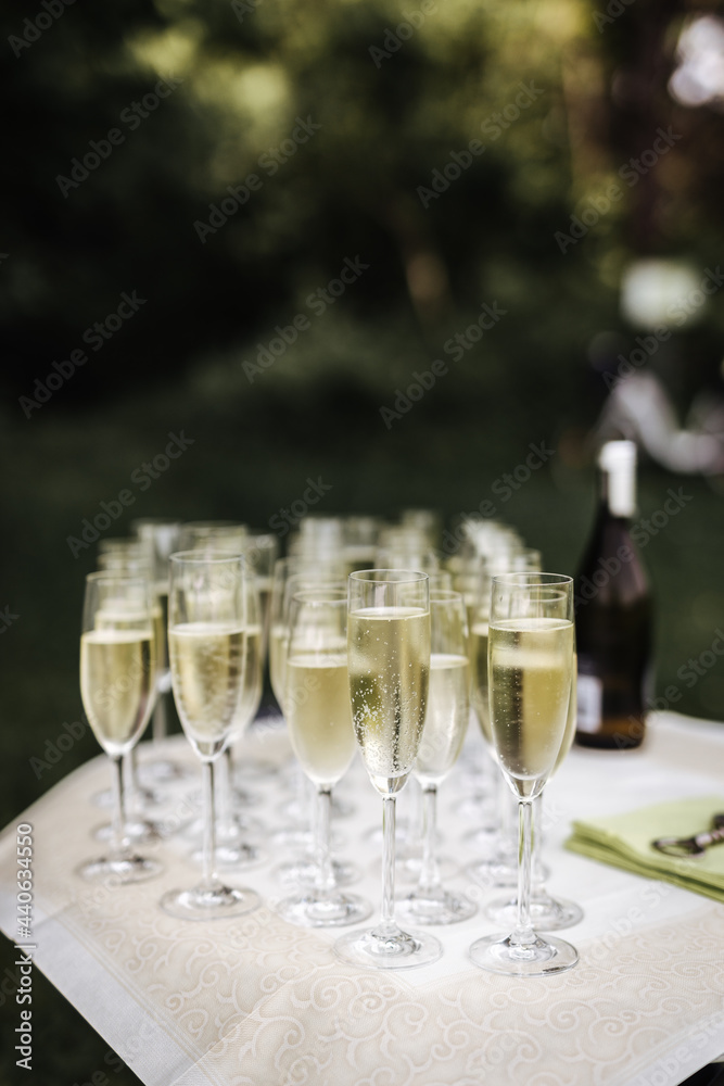 High quality sparkling wine at a wedding High quality sparkling wine at a wedding