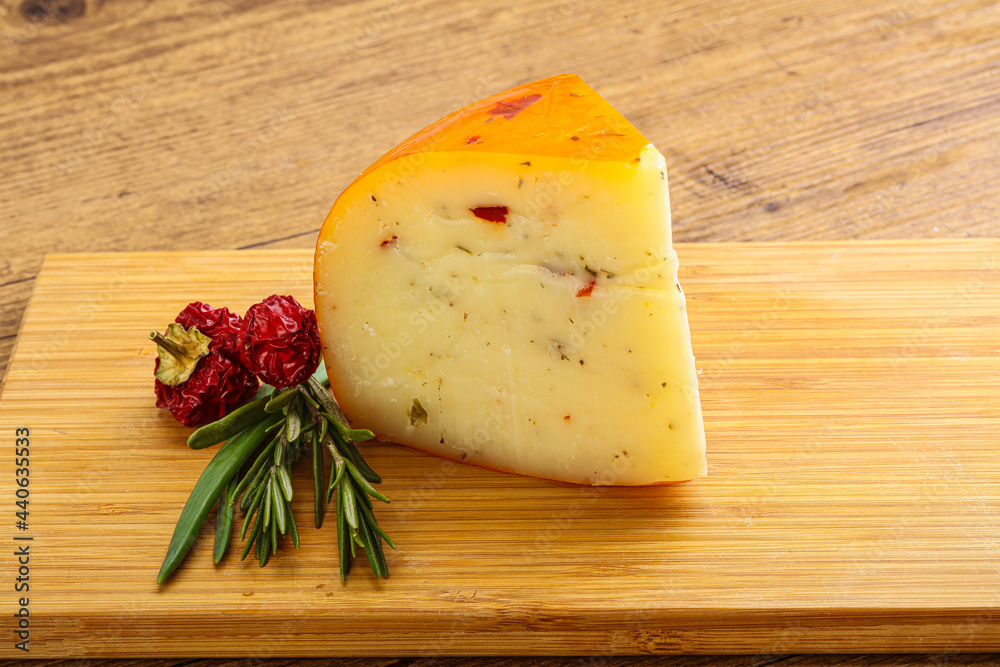 Hard cheese with dry tomato Hard cheese with dry tomato