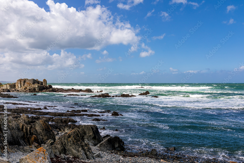 Turbulent sea in Pointe de Sehar, Tredrez-Locquemeau, Cotes d'Armor, Brittany, France