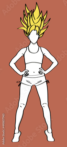 Quadro su tela Saiyan woman in sports outfit -
