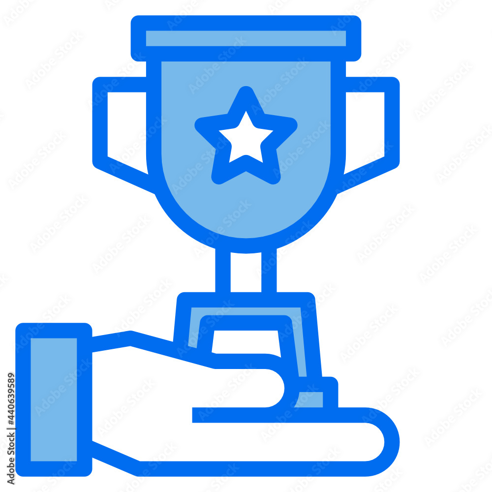 Trophy blue line icon Trophy blue line icon