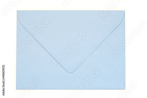 blue vintage paper envelope isolated on the white