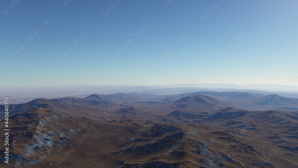 alien planet landscape, science fiction illustration, view from a beautiful planet, beautiful space background 3d render