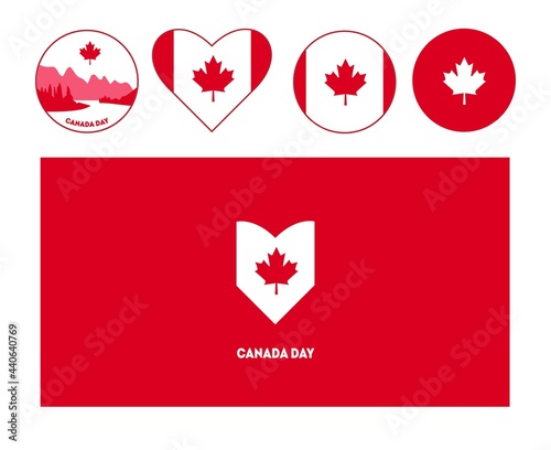 Happy Canada Day. Flat style illustration.