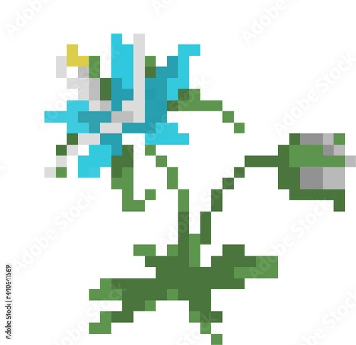 Flower illustration pixel art concept © gassh