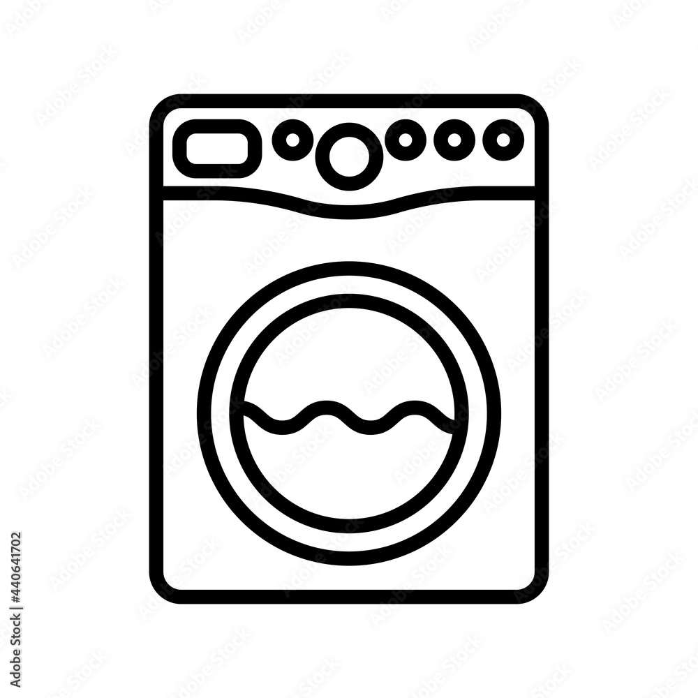 Laundry service washing machine icon. Housekeeping concept. Vector illustration isolated on white background. Laundry service washing machine icon. Housekeeping concept. Vector illustration isolated on white background.